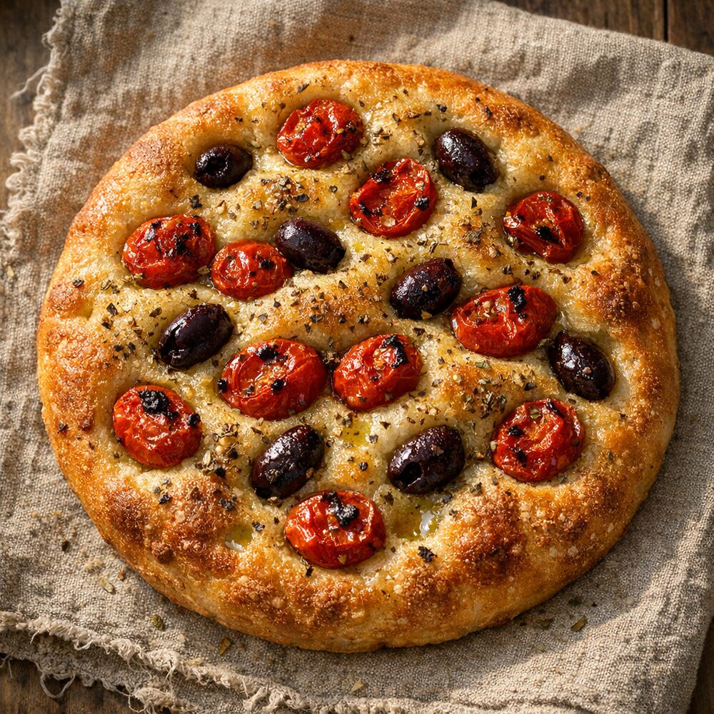 Cherry Tomato & Olive Focaccia